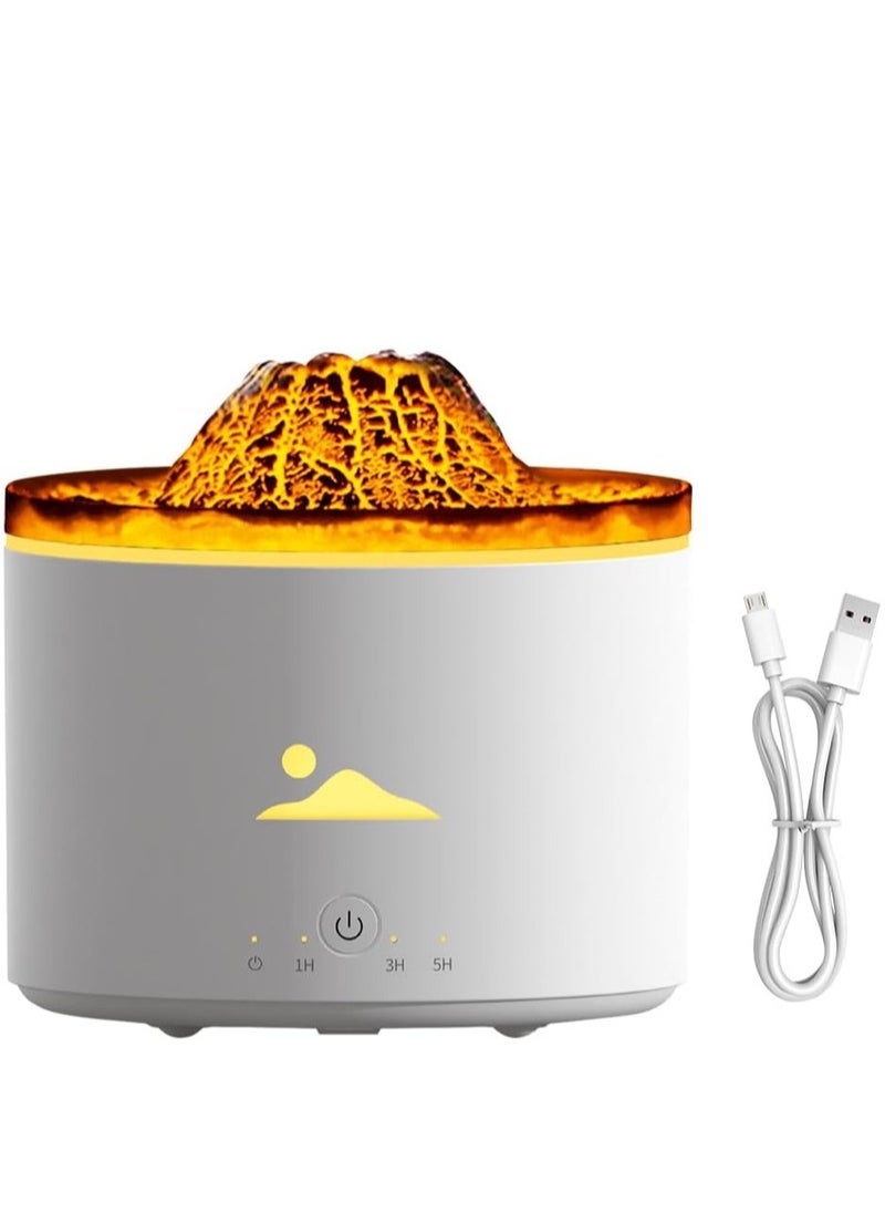 ماركة غير محددة Volcano Essential Oil Diffuser – 230ml Humidifier with Flame u0026 Volcano Mist Mode, 6 Colors, Auto Shut-Off  - Image 1