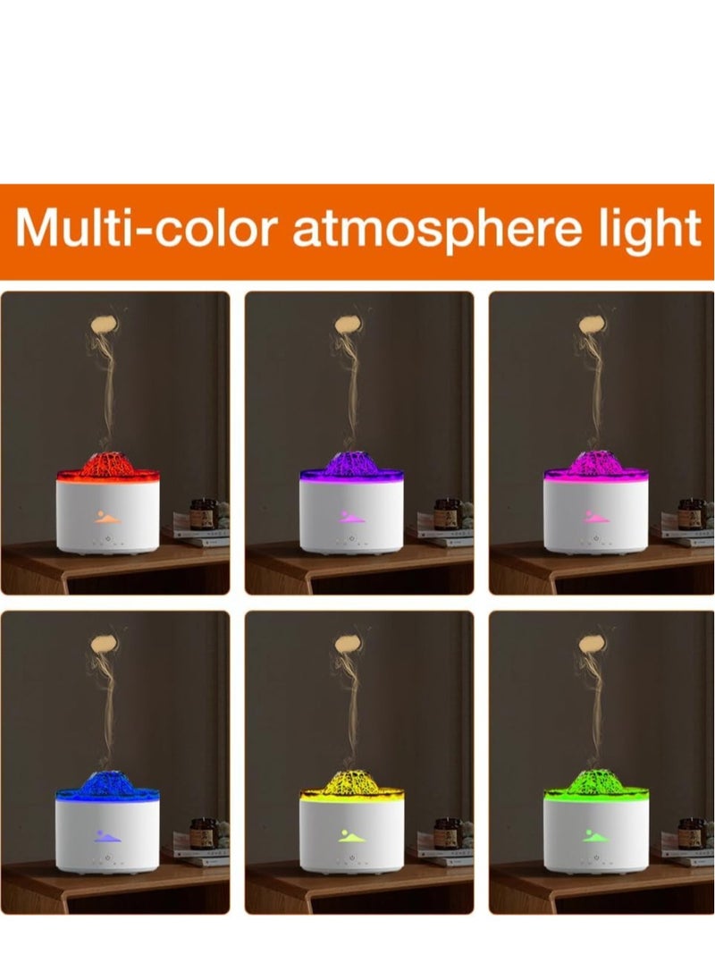 ماركة غير محددة Volcano Essential Oil Diffuser – 230ml Humidifier with Flame u0026 Volcano Mist Mode, 6 Colors, Auto Shut-Off  - Image 5