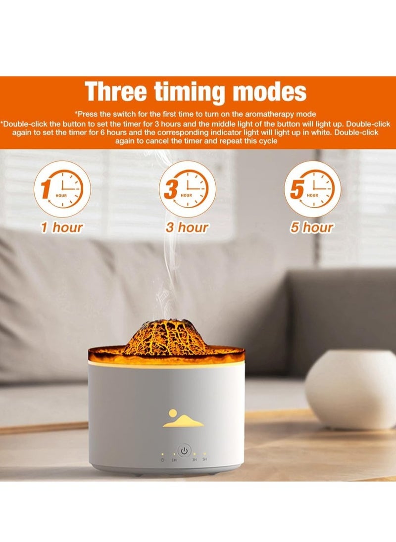 ماركة غير محددة Volcano Essential Oil Diffuser – 230ml Humidifier with Flame u0026 Volcano Mist Mode, 6 Colors, Auto Shut-Off  - Image 4
