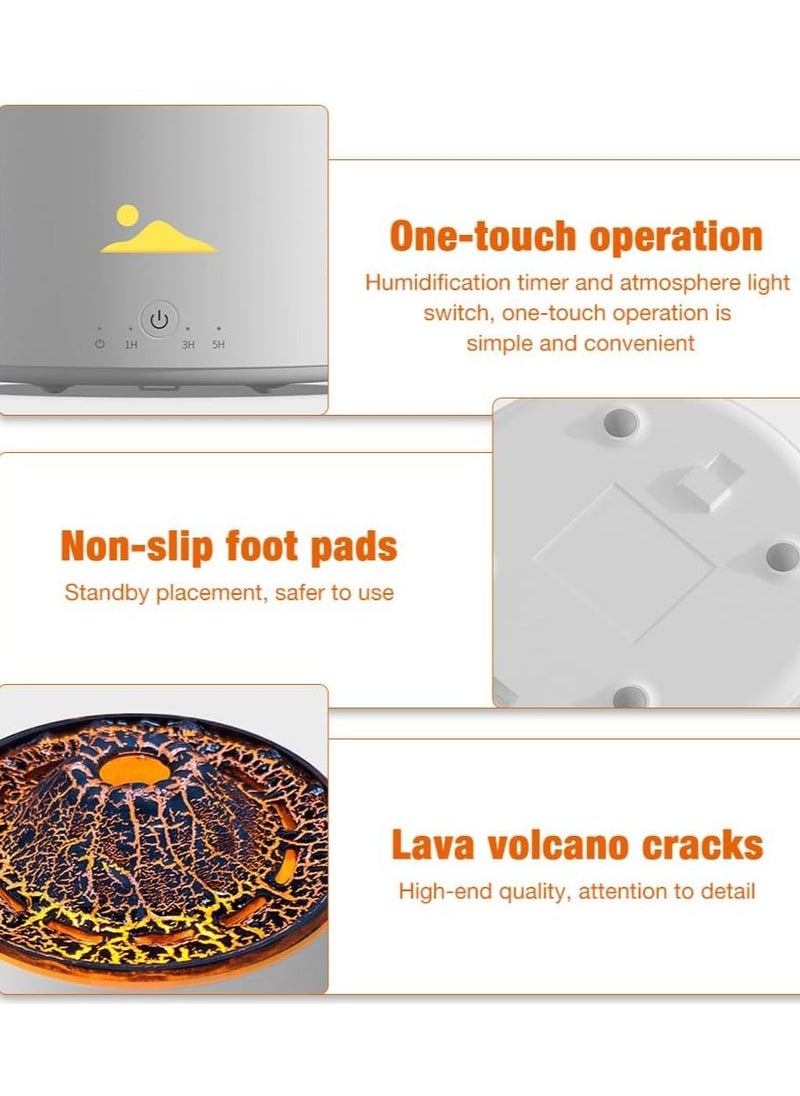 ماركة غير محددة Volcano Essential Oil Diffuser – 230ml Humidifier with Flame u0026 Volcano Mist Mode, 6 Colors, Auto Shut-Off  - Image 3