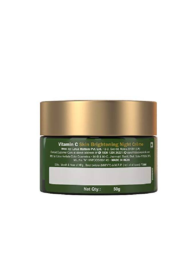 LOTUS BOTANICALS Skin Brightening Night Cream | Vitamin C | Silicon Chemical Free | All Skin Types | 50G  - Image 3