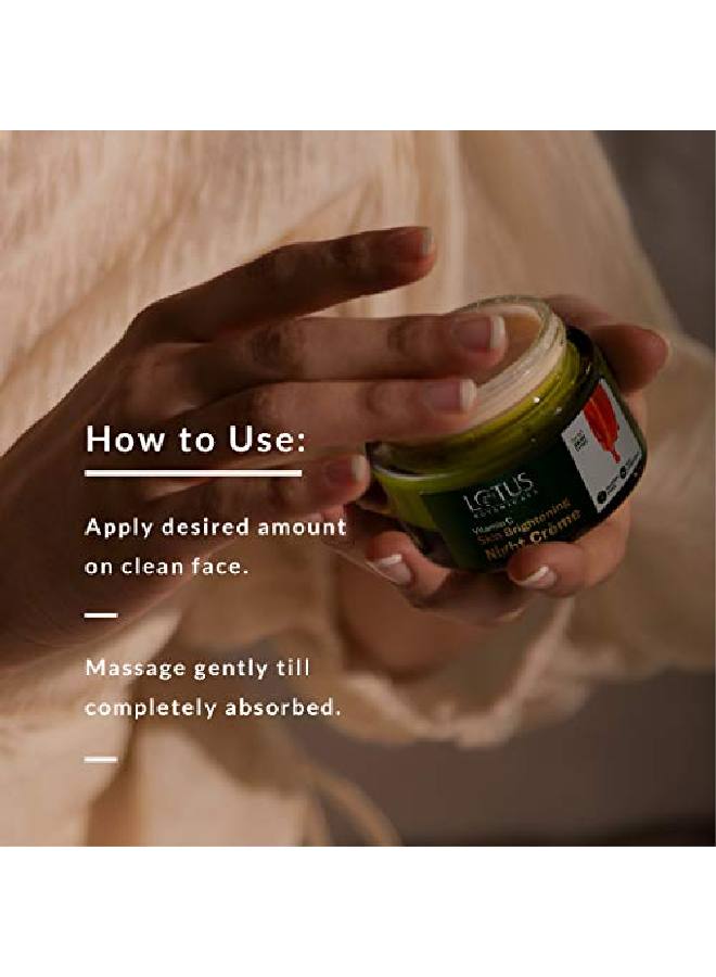 LOTUS BOTANICALS Skin Brightening Night Cream | Vitamin C | Silicon Chemical Free | All Skin Types | 50G  - Image 5