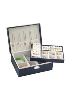 Generic Leather Jewelry and Accessories Box and Organizer 2 Layers with Protective Key 1 Piece Random Color  - Image 4