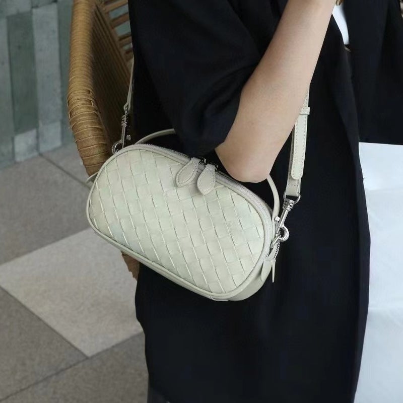 Genuine Leather Bag Women'S High-End Rhombic Bag Top Layer Cowhide Shoulder Crossbody Bag Soft Leather Women'S Small Bag - Image 5