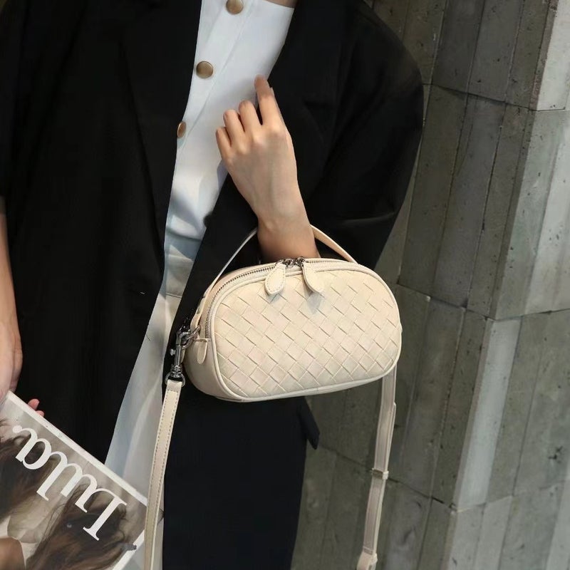 Genuine Leather Bag Women'S High-End Rhombic Bag Top Layer Cowhide Shoulder Crossbody Bag Soft Leather Women'S Small Bag - Image 4