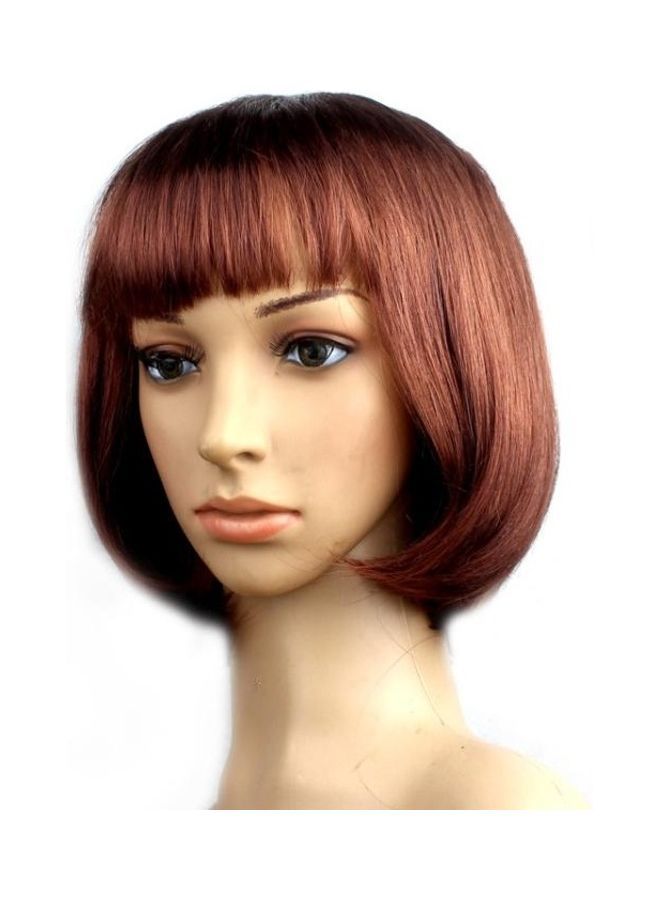 NIBEMINENT Straight Short Party Cosplay Headwear Brown 30cm - Image 3