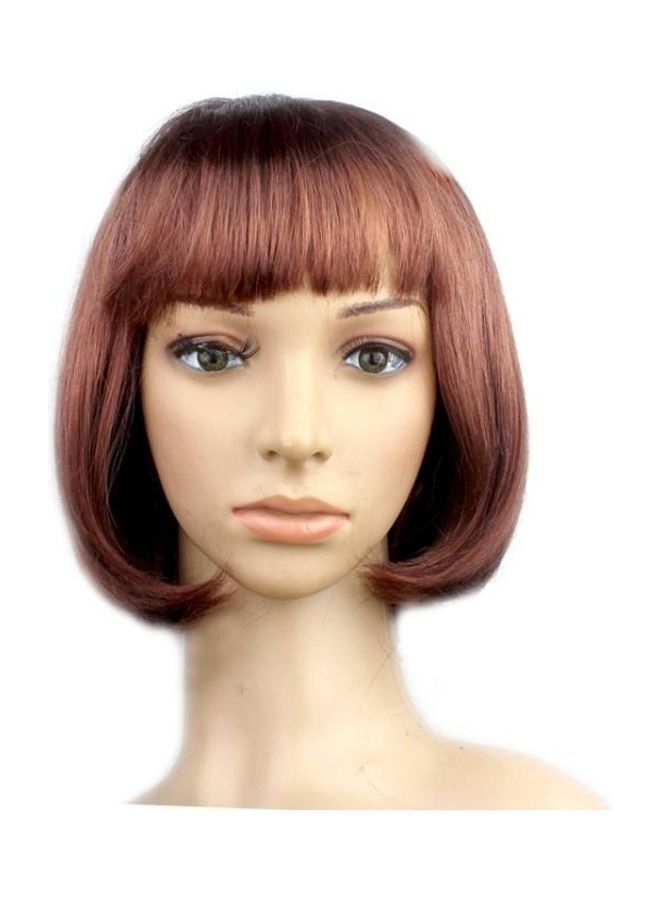 NIBEMINENT Straight Short Party Cosplay Headwear Brown 30cm - Image 2