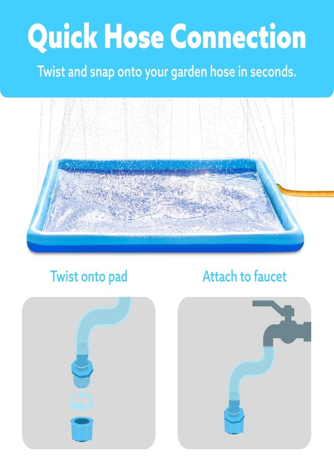 SLOOSH 60" Non-Slip Splash Pad Sprinkler - Summer Water Toys Sprinkler Mat for Kids Toddlers Dogs, Outdoor Backyard Pool Party Decor Outside Water Games Fountain Wading Baby Pool Boys Girls Gifts - Image 4