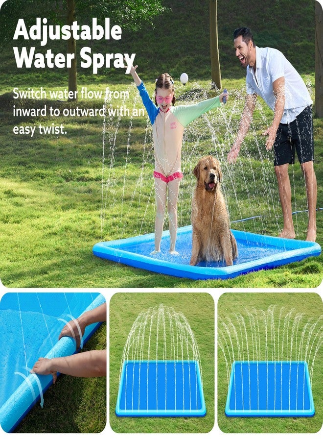 SLOOSH 60" Non-Slip Splash Pad Sprinkler - Summer Water Toys Sprinkler Mat for Kids Toddlers Dogs, Outdoor Backyard Pool Party Decor Outside Water Games Fountain Wading Baby Pool Boys Girls Gifts - Image 2