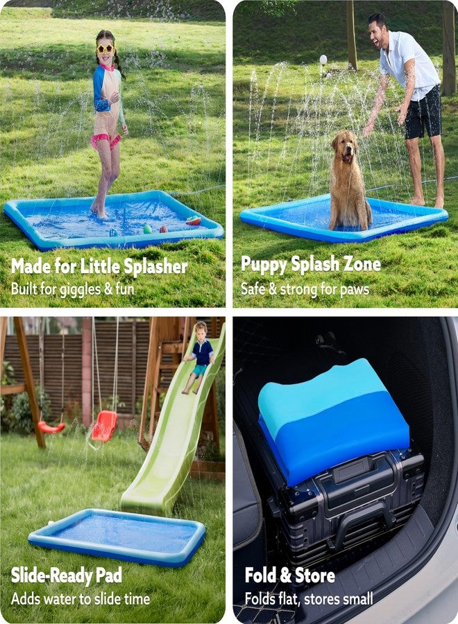 SLOOSH 60" Non-Slip Splash Pad Sprinkler - Summer Water Toys Sprinkler Mat for Kids Toddlers Dogs, Outdoor Backyard Pool Party Decor Outside Water Games Fountain Wading Baby Pool Boys Girls Gifts - Image 5