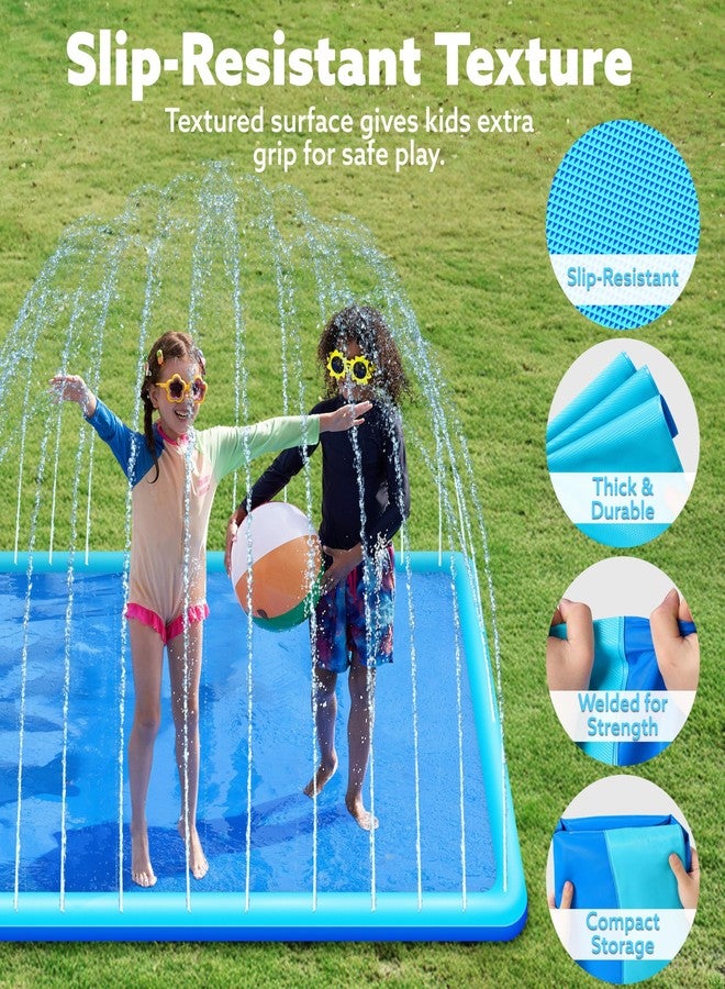 SLOOSH 60" Non-Slip Splash Pad Sprinkler - Summer Water Toys Sprinkler Mat for Kids Toddlers Dogs, Outdoor Backyard Pool Party Decor Outside Water Games Fountain Wading Baby Pool Boys Girls Gifts - Image 3