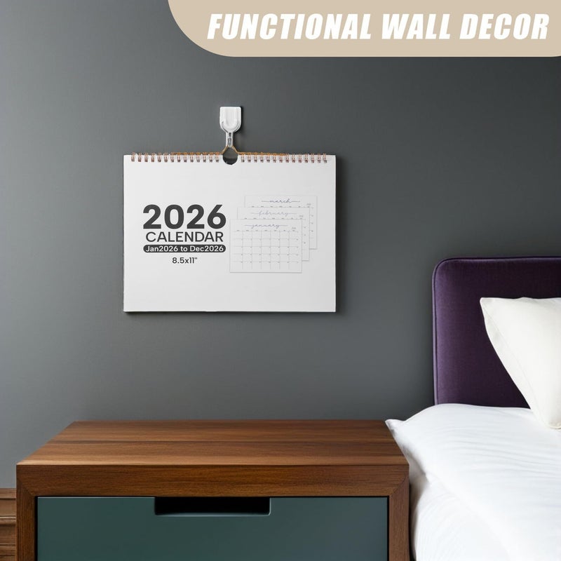 SAFIGLE 2026 Monthly Wall Calendar 12 Month Hanging Black Planner - Image 4