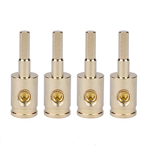 KOROP Amp Input Reducer 4pcs 4 Gauge to 8 Gauge Wire Reducer Power/Ground Input Reducer Adapter Brass with Gold Plated - Image 1