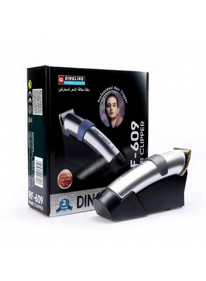 DINGLING Professional Electric Hair Clipper With Blades Silver/Black 21.21x21.01x7.39cm - Image 2