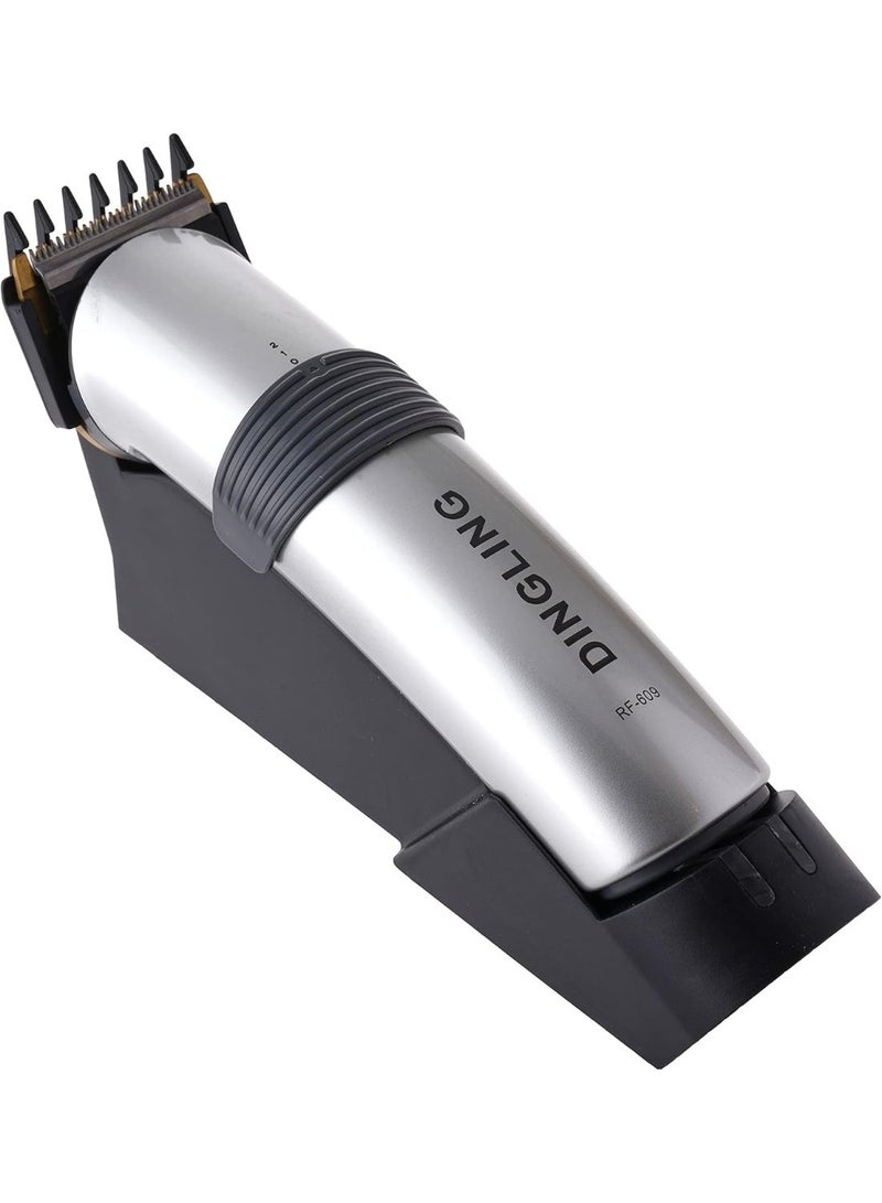 DINGLING Professional Electric Hair Clipper With Blades Silver/Black 21.21x21.01x7.39cm - Image 3