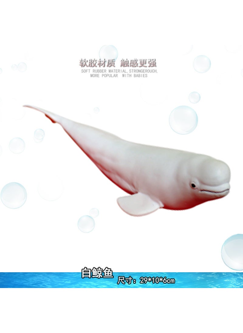 Soft Rubber Ocean Model Dinosaurs Toy Brachiosaurus Tyrannosaurus Shark Animal Figurine Holiday Gift Educational Collectible white whale 