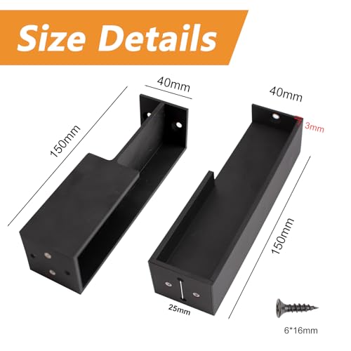 MOROBOR 1 Pcs Pocket Door Edge Pull Hidden Handle Sliding Door Pull Hardware Recessed Finger Flush Pull for Sliding Barn Drawer Cupboard WardrobeBlack - Image 3