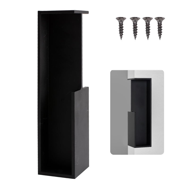 MOROBOR 1 Pcs Pocket Door Edge Pull Hidden Handle Sliding Door Pull Hardware Recessed Finger Flush Pull for Sliding Barn Drawer Cupboard WardrobeBlack - Image 2