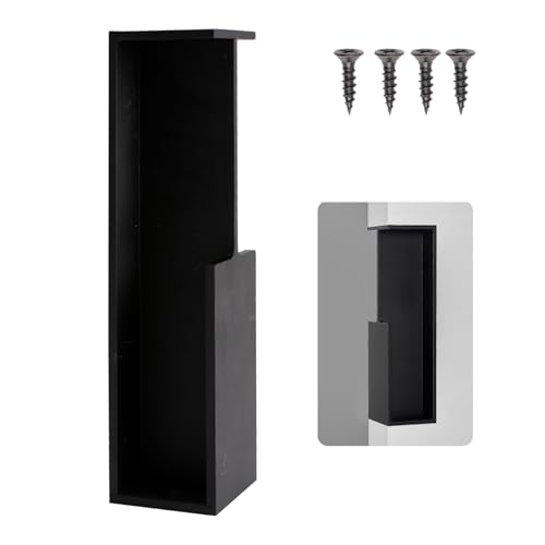 MOROBOR 1 Pcs Pocket Door Edge Pull Hidden Handle Sliding Door Pull Hardware Recessed Finger Flush Pull for Sliding Barn Drawer Cupboard WardrobeBlack - Image 1