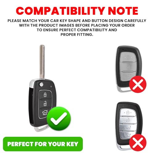 Coll of Fest Car Key Cover Compatible with Hyundai Creta, Venue, Tucson, Alcazar, i20, Grand i10 Nios, Aura, Xcent, Exter 3-Button Smart Flip Key (Transformer Armour Series) - Image 2