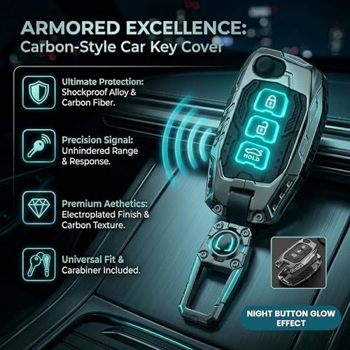 Coll of Fest Car Key Cover Compatible with Hyundai Creta, Venue, Tucson, Alcazar, i20, Grand i10 Nios, Aura, Xcent, Exter 3-Button Smart Flip Key (Transformer Armour Series) - Image 5