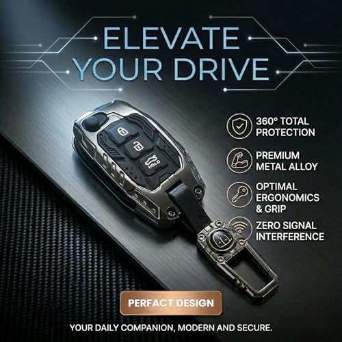 Coll of Fest Car Key Cover Compatible with Hyundai Creta, Venue, Tucson, Alcazar, i20, Grand i10 Nios, Aura, Xcent, Exter 3-Button Smart Flip Key (Transformer Armour Series) - Image 4