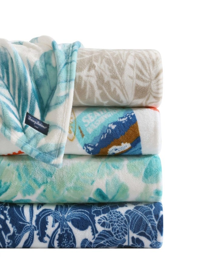 Tommy Bahama - Throw Blanket, Plush Fleece Bedding, Tropical Bedding Set for Bed or Couch (Turtle Bay Blue, 50" x 70") - Image 5