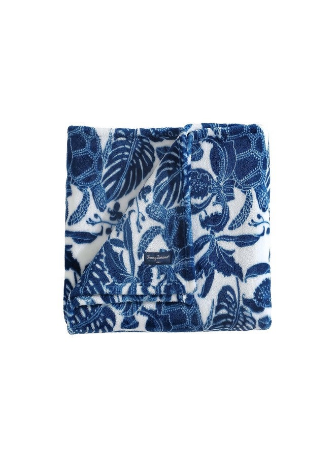 Tommy Bahama - Throw Blanket, Plush Fleece Bedding, Tropical Bedding Set for Bed or Couch (Turtle Bay Blue, 50" x 70") - Image 1