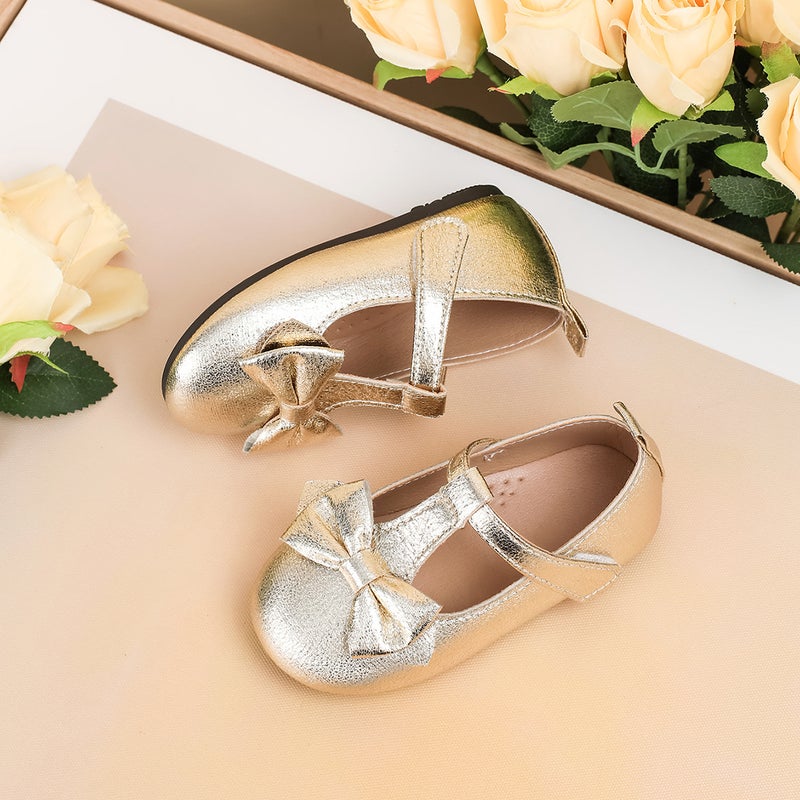 Girls' Shoes, French-Style Gentle Bowknot Versatile Princess Shoes, Fashionable Soft-Soled Comfortable Flat Leather Shoes - Image 4