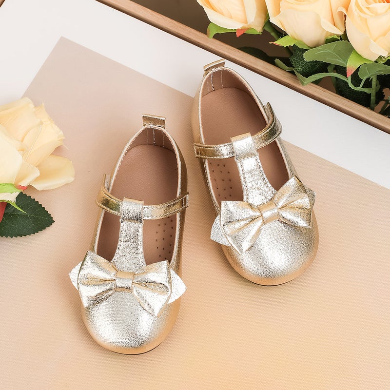 Girls' Shoes, French-Style Gentle Bowknot Versatile Princess Shoes, Fashionable Soft-Soled Comfortable Flat Leather Shoes - Image 3