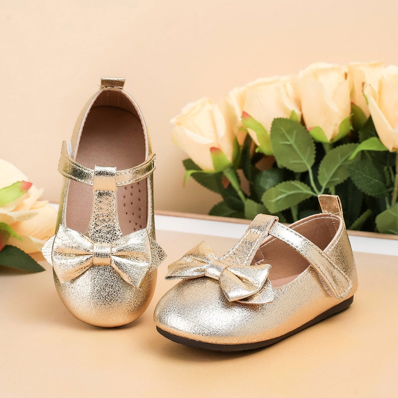 Girls' Shoes, French-Style Gentle Bowknot Versatile Princess Shoes, Fashionable Soft-Soled Comfortable Flat Leather Shoes - Image 2
