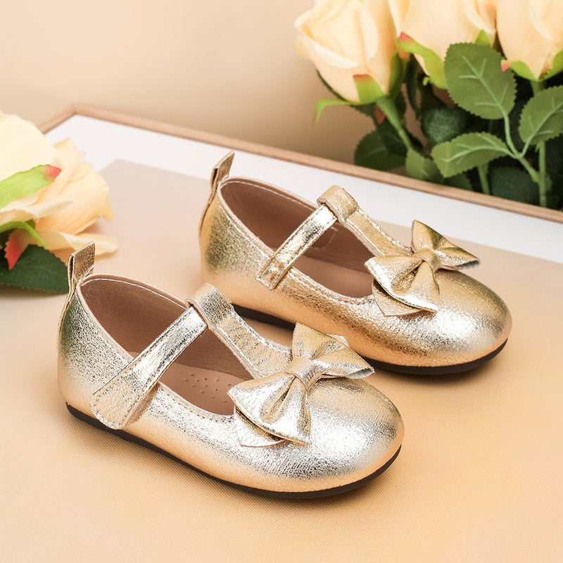 Girls' Shoes, French-Style Gentle Bowknot Versatile Princess Shoes, Fashionable Soft-Soled Comfortable Flat Leather Shoes - Image 5