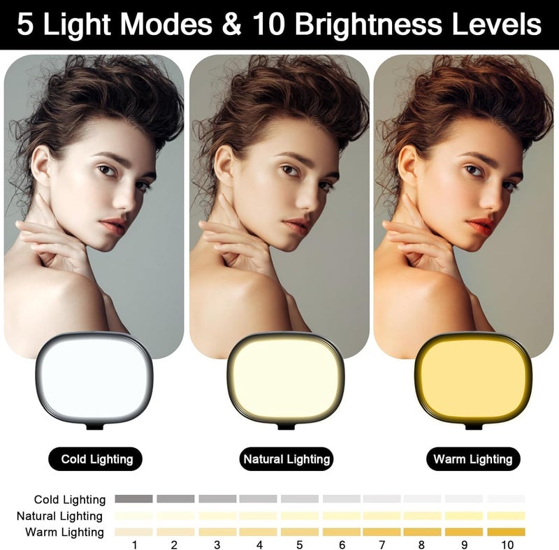 Adofys Slab Key Light for Video Shooting YouTube, Tripod Stand with Light Five Color Temperatures 3200K-5600K, Adjustable Brightness 1455 Lumens, CRI 95+ with Extendable Stand for Content Creation. - Image 3