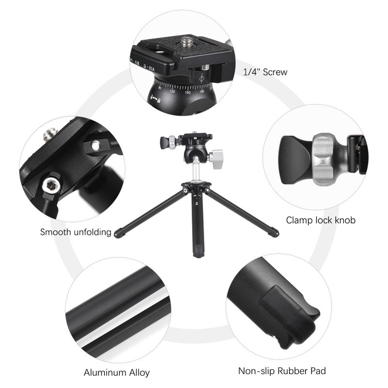 BAFANG Desktop Tripod Stand with 360° Panoramic Inverted Ballhead Full Metal 5kg/11lbs Load Capacity for Vlog Video Recording Accessories - Image 5
