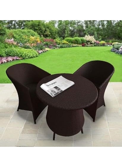 ANAND INDIA GROUPS ANAND INDIA GROUPS D15Indoor Outdoor Living Room Balcony Garden Chair Table Set 21 2 Chair 1 Table Furniture Set Coffee Chair Table Set Powder Coated 21 Brown 