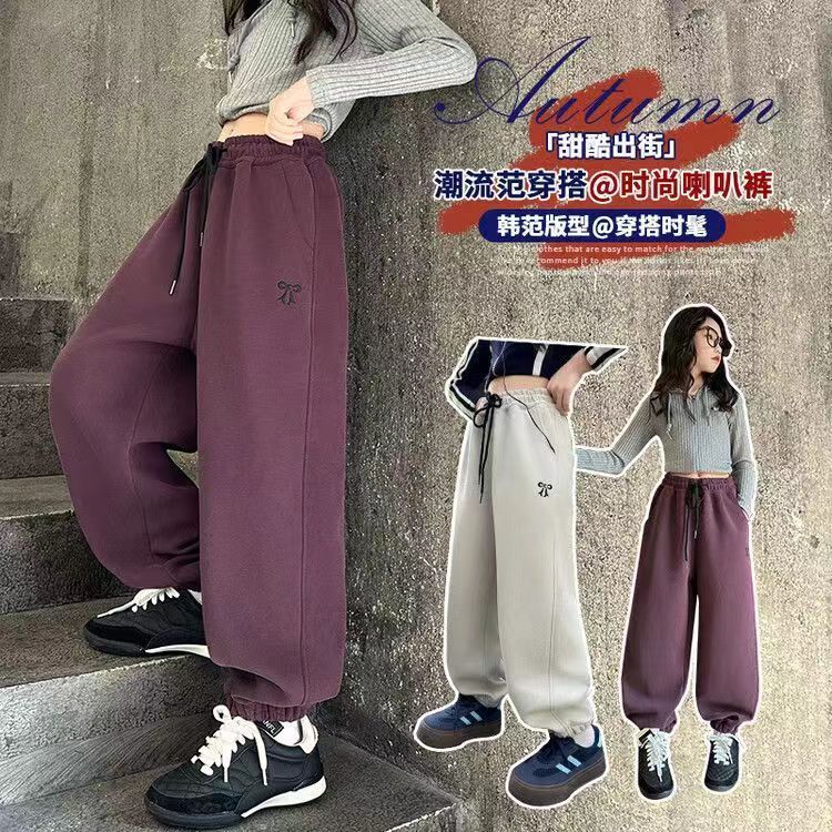 Girls' Fleece-Lined Casual Pants 2024 Children'S Fashion New Printed Children'S Toe Sports Pants - Image 4