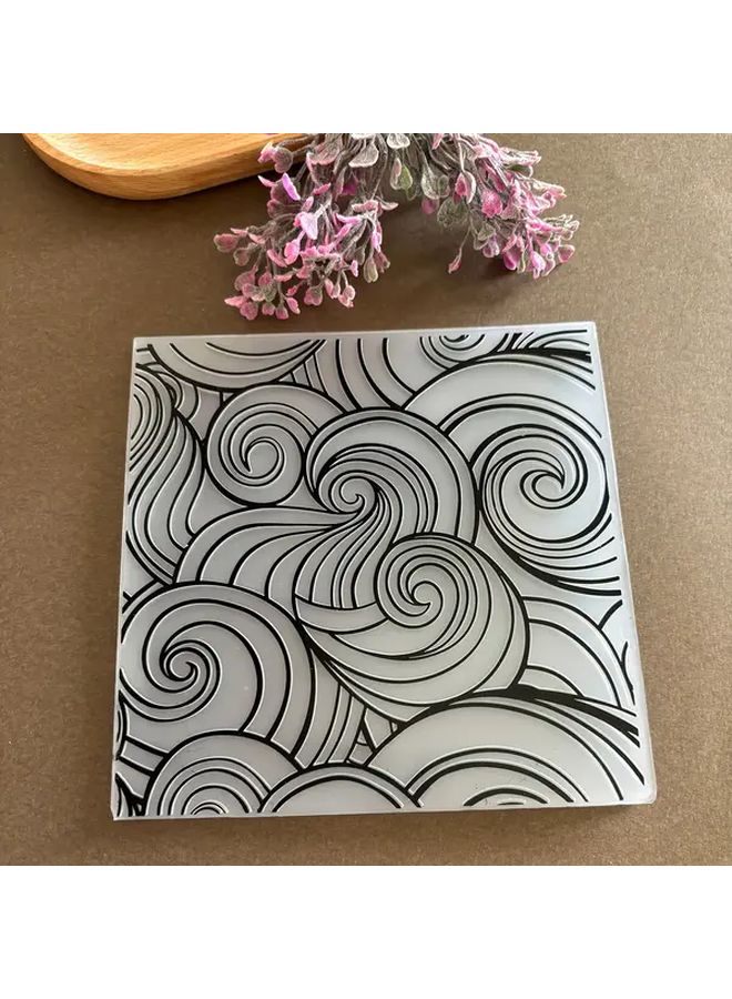 Nautical Wave Embossing Folder 5.91x5.91 Inch For DIY Card Making Scrapbooking Paper Art - Image 5