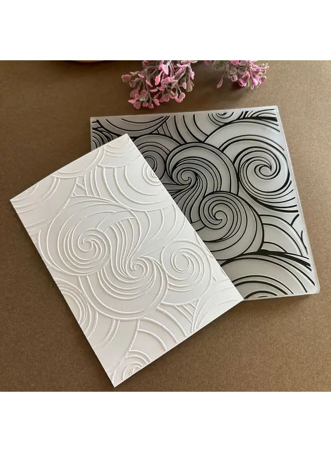 Nautical Wave Embossing Folder 5.91x5.91 Inch For DIY Card Making Scrapbooking Paper Art - Image 1
