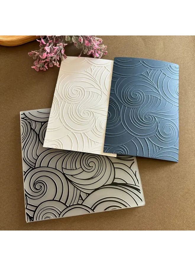 Nautical Wave Embossing Folder 5.91x5.91 Inch For DIY Card Making Scrapbooking Paper Art - Image 2