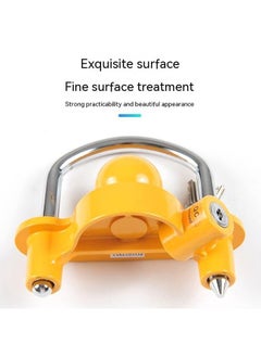 Generic Universal Trailer Ball Tow Hitch Lock Adjustable,Heavy-Duty Steel,Fit for Towing Caravan Trailer Security with  Keys Yellow  - Image 4