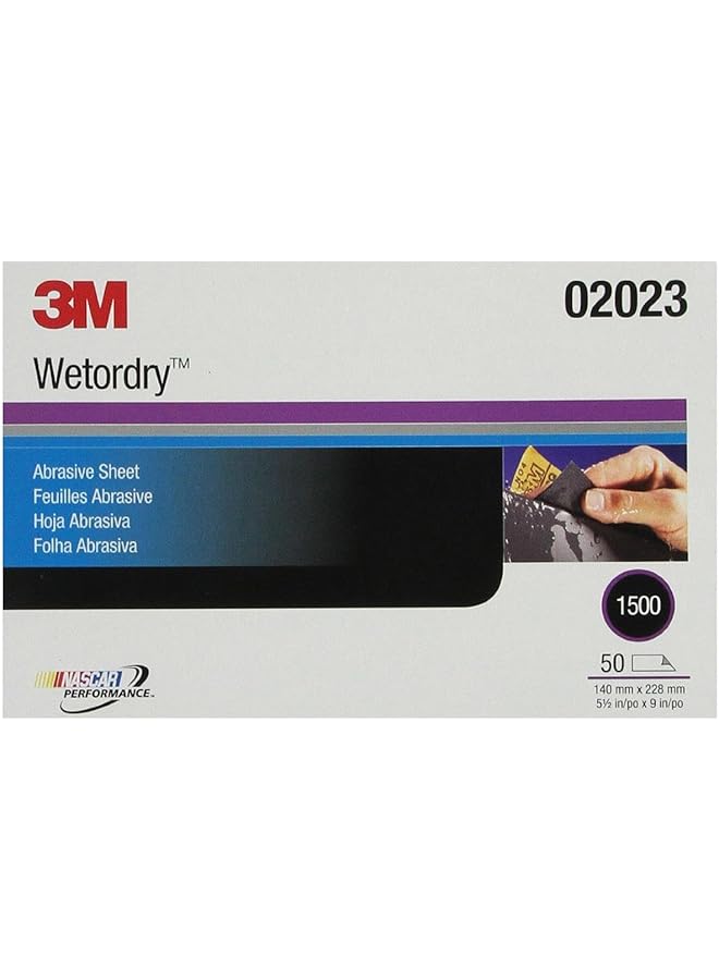 ثري ام ورق صنفرة Wetordry 401Q 02023 1500+ حبيبات 5 1 2 بوصة × 9 بوصة 50 ورقة سريعة القطع لصقل هيكل السيارة والطلاء والتشطيب - Image 2