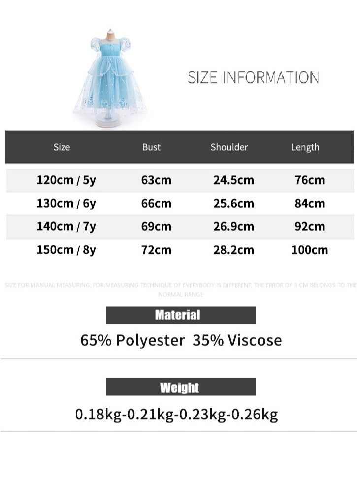 general Elsa Frozen Princess Costume Deluxe Edition Breathable Fancy Dress With Accessories Set Perfect For Cosplay Birthday Party Themed Parties Children'S Day Gift - Image 2