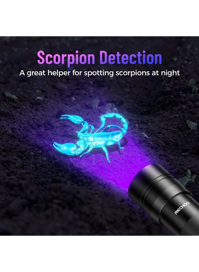 Rechoo Black Light UV Flashlight 2 Pack, 12 LED 395nm UV Flashlight, Portable Mini UV Light Waterproof, Blacklight for Pet Urine Detection, Dry Stains, Bed Bug, Fluorescent Agent (Batteries not included) - Image 4