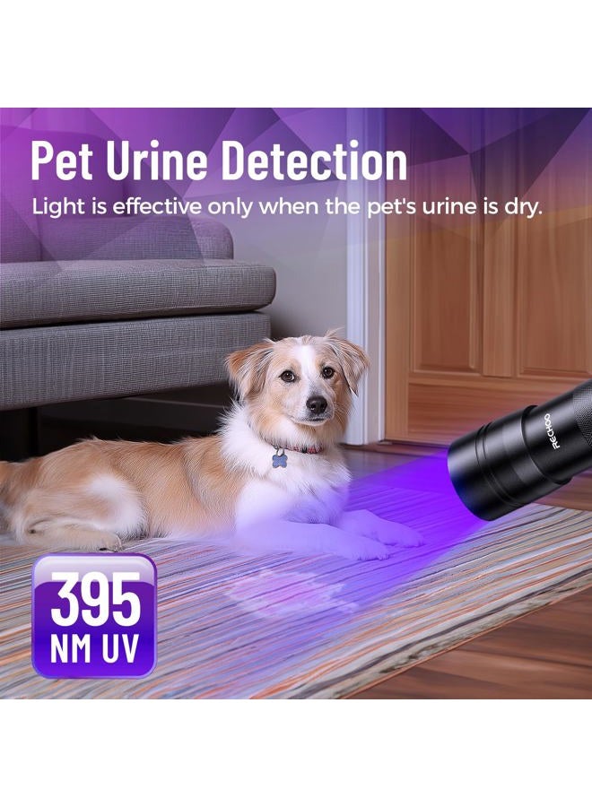 Rechoo Black Light UV Flashlight 2 Pack, 12 LED 395nm UV Flashlight, Portable Mini UV Light Waterproof, Blacklight for Pet Urine Detection, Dry Stains, Bed Bug, Fluorescent Agent (Batteries not included) - Image 3