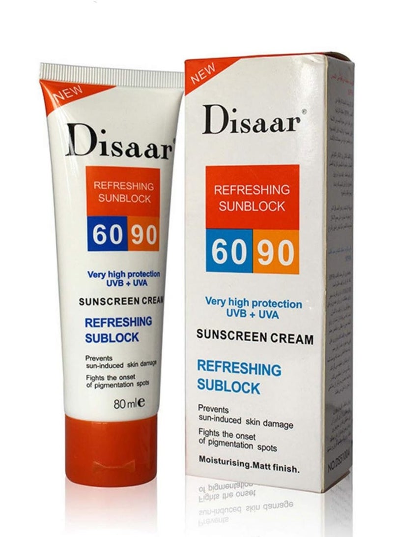 Disaar Refreshing Sunblock Sunscreen Cream SPF 90 Clear 80ml - Image 1