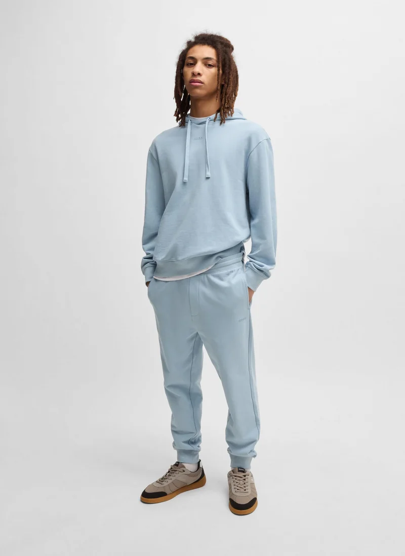 HUGO Cotton-terry tracksuit bottoms with logo print