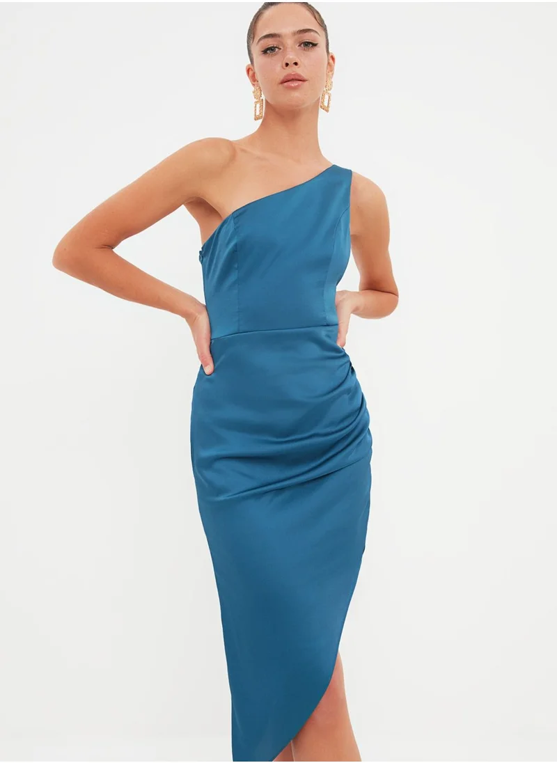 trendyol One Shoulder Asymmetric Bodycon Dress