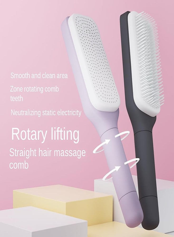 Celvee Self-Cleaning Anti-Static Massage Comb, 4-in-1 Hairbrush for Smooth Tangle-Free Hair, Hair Brushes for Women (multicolor) - Image 2