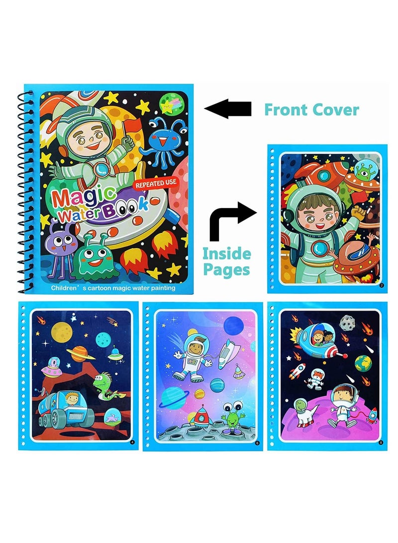 Generic Magic Water Colouring Book, Children Reusable Drawing Book with Pen, Early Education Doodle Painting Toys for Kids Boys Girls Ages 2 3 4 Years Plus Educational Learning Gifts 4pcs - Image 4