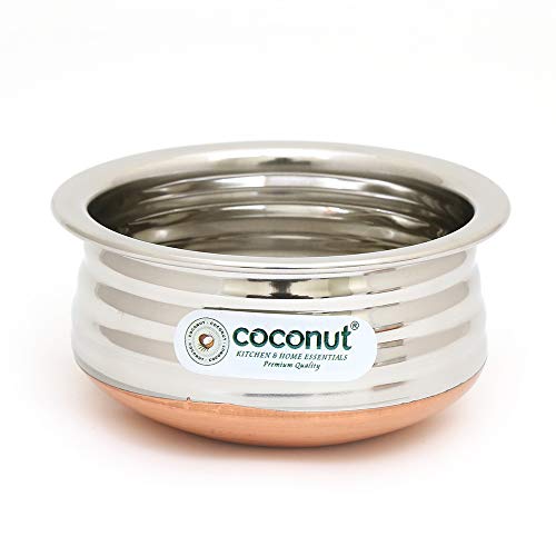 Coconut Stainless Steel & Copper Bottom Marvel Mini Handi (Without Handle & Lid) 3 Piece Set (Capacity - 150ML, 250ML & 350ML) - Image 3